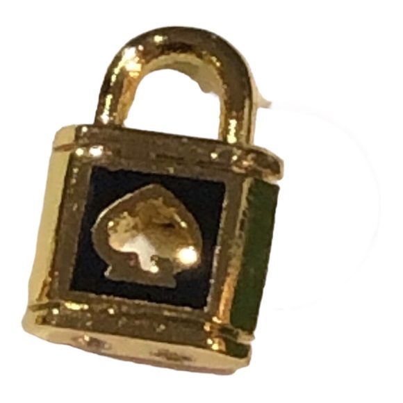 Kate Spade New York Gold Lock and Spade Studs Earrings with box & dust bag new - Picture 6 of 15